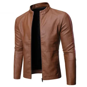 Großhandel Männer Mode Bestseller Lederjacken Mode Lederjacke Mode coole Reiß verschluss Leder tragen Uni-Jacke