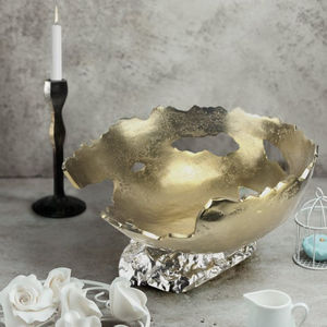 Bol de table décoratif en métal fabriqué à la main bol de pièce maîtresse de luxe pour la maison salon table à manger - Product Image 5