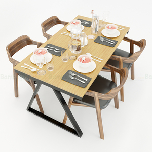 BFBA014-Minimalist 140x80cm Dining <b>Table</b> Trapez 2 <b>Bamboo</b> Wood with Iron Legs Sintered Stone Oval Dining <b>Table</b> - Product Image 2