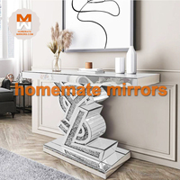 Table console miroir de luxe avec lumières LED