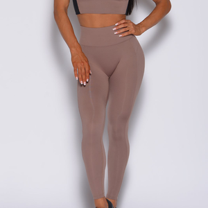 Nuevas mallas de cintura arrebatada de cacao sostenible, mallas de entrenamiento diario, mallas de cintura alta y ropa activa, mallas de gimnasio de moda para mujer - Product Image 1