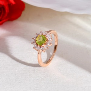 2025 Péridot S925 argent Sterling rond 6x6mm Solitaire promesse bague minimaliste Fine à la main pierres précieuses bijoux pour femmes cadeau - Product Image 6