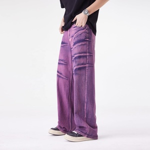 High Street Vintage Loose Fit Baggy Woolen Y2K <b>Wide</b> <b>Leg</b> Casual Pants <b>for</b> <b>Men</b> Solid Color Elastic Waist Mid Rise Flat Streetwear - Product Image 4