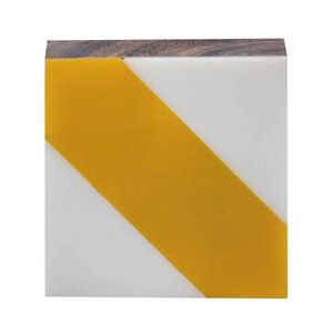 Bouton de tiroir blanc et jaune de qualité supérieure bouton de commode en bois en vrac boutons de placard carrés pour la cuisine - Product Image 2