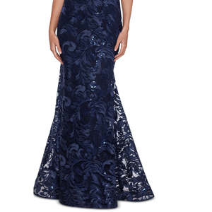 Abito da donna XSCAPE blu a maniche corte con ricami e paillettes, taglia 14 - Vita naturale - Product Image 3