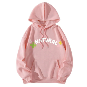 Sweat à capuche décontracté en molleton de coton imprimé DTF personnalisé pour femme, collection Hiver 2023/24, coupe ample - Product Image 4