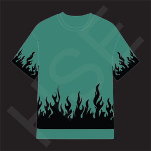 Camiseta con Borde de Llama de Moda, Estilo Urbano para Hombre y Mujer - Product Image 2
