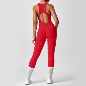 Seamless Peach <b>Booty</b> One-Piece Yoga Bodysuit - V-Back Tummy Control Gym Outfit for Women - Sexy Workout Jumpsuit Fitness Bodycon - Product Image 6