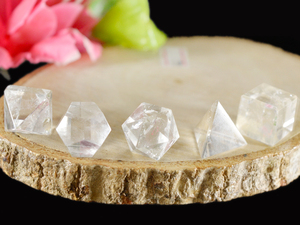 7 piezas de cuarzo transparente blanco Natural, sólidos platónicos, juego de geometría curativa geométrica sagrada, Kit de esfera de cristal para principiantes, cubo Merkaba - Product Image 4
