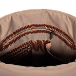 High Quality Custom Cowhide Leather Backpack Vintage <b>Style</b> Custom Daypack <b>Luggage</b> Zipper New Genuine Leather Professional Bag - Product Image 5