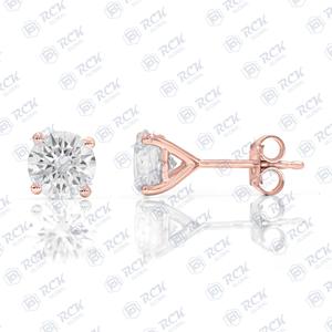 1.90 TCW Round Cut Stud <b>Moissanite</b> <b>Earrings</b> for Women / Anniversary Gift Jewelry for Her Diamond Studs - Product Image 2