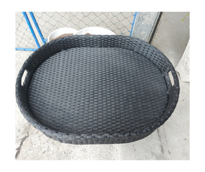 Panier de petit déjeuner flottant de qualité supérieure en gros plateau de service de piscine en rotin fait à la main en plein air Villa de villégiature petit déjeuner flottant en osier - Product Image 3