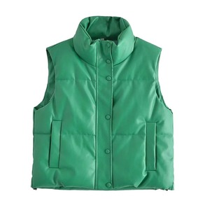 Winter Autumn <b>Women</b> Fall Winter <b>Puffer</b> Vests <b>Jackets</b> Warm Sleeveless Coats <b>Crop</b> Waistcoat Streetwear - Product Image 4