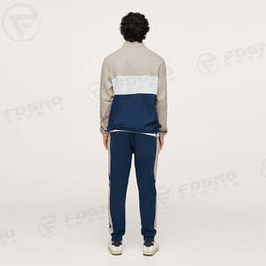 Sudadera de hombre con cremallera de un cuarto y bloques de color, 100% algodón, premium, casual, con logo personalizado, esencial, al por mayor, estilo urbano. - Product Image 4