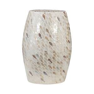 Table d'appoint en nacre, forme ovale, motif de coquille naturelle, meubles artisanaux, vente en gros pour hôtel, distribution en gros - Product Image 1