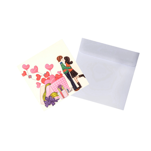 Carte en quilling Couple romantique enlacé Je t'aime Thème Saint-Valentin Carte en quilling faite à la main Cartes de vœux avec enveloppe Cadeau pour les amoureux - Product Image 3