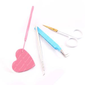 Pinzas de extensión de pestañas de acero inoxidable, etiqueta personalizada, Punta cerrada, 100, ventiladores, pinzas personalizadas - Product Image 2