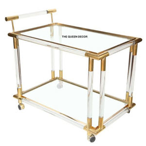 Carrito de Servicio de Acrílico Transparente Hecho a Medida para Hotel, Diseño Moderno, Carrito de Servicio de Acrílico de Lujo para Comedor - Product Image 1