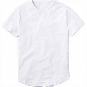 T-shirt blanc en coton à manches courtes pour homme, col rond, coupe classique, design uni, jersey tricoté, couleur unie - Product Image 1