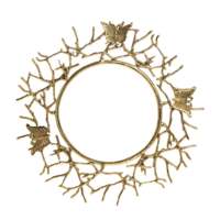 Nouvelle Arrivée Tendance : Assiette de Présentation Papillon Dorée en Acier Inoxydable Personnalisée, Style Baroque du XXe Siècle