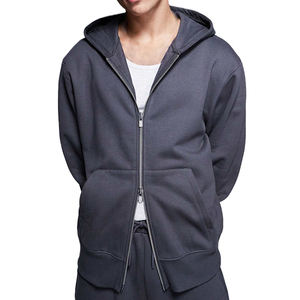 Sweatshirts à capuche zippés vierges OEM personnalisés avec double fermeture éclair Sweatshirts à capuche à fermeture éclair intégrale - Product Image 2