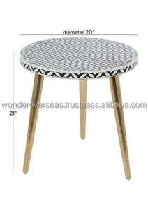 เก้าอี้ไม้3ขาแบบดั้งเดิมจากต่างประเทศฝังกระดูกสำหรับใช้ในห้องนอนห้องชุดห้องนั่งเล่นหรือใช้ในสำนักงาน - Product Image 3