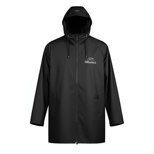 เสื้อกันฝนผู้ชายแบบสองชั้นสีดำ Promodoro แจ็คเก็ตทันสมัยและให้ความอบอุ่น - Product Image 2