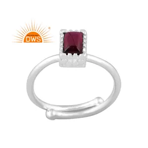 แหวนอัญมณีโกเมนธรรมชาติปรับได้ดีไซน์ใหม่ - Product Image 1