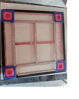 Jeu de Carrom en Bois Éducatif Écologique de Haute Qualité, Table de Jeu avec Coins Carrés, Impression Couleur Intégrale, pour Entraînement et Jeu en Intérieur