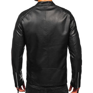 แจ็กเก็ตหนังพียูสำหรับผู้ชายแจ็คเก็ตหนังมีซิปคอตั้งสำหรับฤดูใบไม้ร่วงฤดูหนาว - Product Image 2