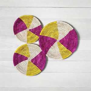Sabai Handwoven Multicolour Bohemian Bamboo <b>Wall</b> <b>Baskets</b> Multicolour Grass and Rattan <b>Wall</b> Art Dcor - Product Image 2