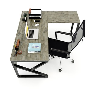 โต๊ะเขียนหนังสือรูปตัวแอล KConcept HBKC016 ขนาด 160x150 ซม. ทำจากเมลามีน ดีไซน์ร่วมสมัย พร้อมขาโลหะประกอบสำเร็จ สำหรับใช้ในสำนักงานหรือห้องนอน - Product Image 2