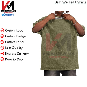 Camiseta Vintage de gran tamaño con lavado ácido para hombre, ropa de calle básica de algodón, camisetas holgadas sólidas, camisetas holgadas de Hip Hop Unisex - Product Image 5