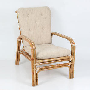 Chaise de jardin en bois massif rétro antique, écologique, durable, avec coussin, chaise longue d'extérieur pour patio, complexe hôtelier, café - Product Image 1