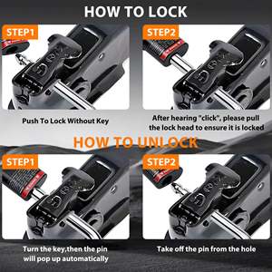 Vypart J-Shape Trailer Hitch Receiver Lock with 5/8 Dia Pin for Class III/IV 2 2-1/2 Truck Trailers - Product Image 6