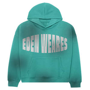 Sudadera con capucha de algodón de gran tamaño 100% para hombre, informal, de invierno, lavado ácido con estampado de soplo, bordado serigrafiado - Product Image 1