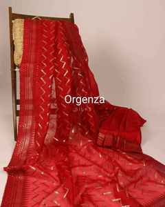 Indian Outfit Soft <b>Organza</b> Saree and Banglori Satin <b>Silk</b> Blouse Viscose Thread Work Women Fashion Manufacturer - Product Image 4