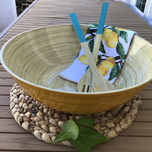 Ensaladera de bambú hilado ecológica de alta calidad con juego de cuchara y tenedor de Eco2go Vietnam - Product Image 6