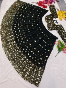 Lehenga ดีไซเนอร์ล่าสุดที่สวยงามพร้อมงานปักที่สวยงาม - Product Image 5