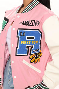 <b>Women's</b> New Professional Crop Top Varsity <b>Jacket</b> New Fashionable <b>Short</b> Coat With Cotton Filling Custom Size Color <b>Jackets</b> - Product Image 4