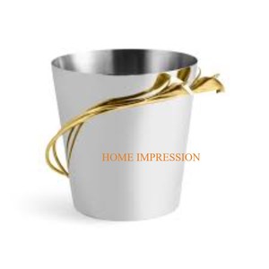 <span class=keywords><strong>Lilly</strong></span> fiore design Color oro argento opaco in metallo tavolo Bar festa bottiglia di vino secchiello per matrimonio Cafe Bar vino secchiello per il ghiaccio - Product Image 1