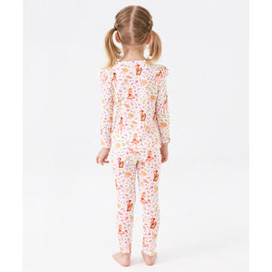 Pijamas de Punto Suave para Niña Pequeña con Mangas Largas con Volantes - Product Image 2