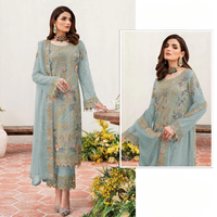 Collection de broderie et de sequins en georgette de renard lourd pour costume de mariage