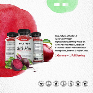 Keto Gummies Giấm Táo Hữu Cơ 1000Mg Hương Vị Dâu Tây Không Đường Cho Người Thuần Chay Vitamin Cho Da Và Móng Tay - Product Image 3