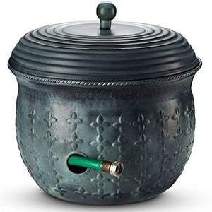 Handcrafted metal hose <b>pots</b> suitable for patios gardens yards offering functional storage with rustic appeal - Product Image 3