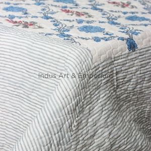 Wholesale Hand Block Printed Kantha Bedspreads Cotton <b>Quilted</b> Bedcover - Product Image 2