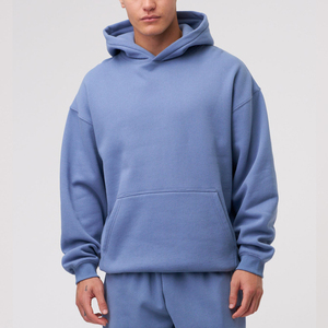 Nouveau fabricant de conception OEM douane vintage essentials boxy sweat à capuche poids lourd surdimensionné sweats à capuche unis pour hommes - Product Image 3
