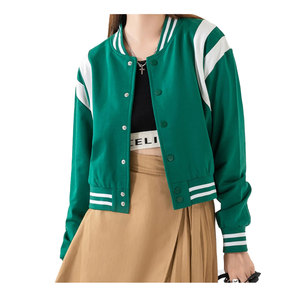Veste universitaire d'hiver respirante pour femmes Broderie en chenille de haute qualité Manches amovibles Réversible Coupe-vent Lettre OEM - Product Image 2