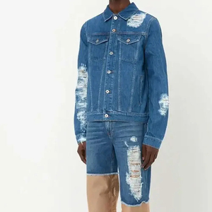 Top Selling OEM Custom Men Denim <b>Jean</b> Jacket Women Casual Long Sleeve Button <b>Up</b> Distressed <b>Jean</b> Jacket for Women - Product Image 1