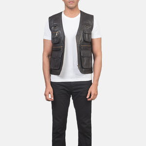 Nuevo Chaleco de Cuero para Motociclista, Diseño Impermeable, Venta al por Mayor, Moda Única, Chaleco de Cuero para Motociclista de Alta Calidad - Product Image 1